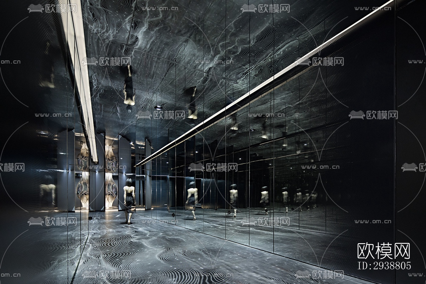 高级灰展览展厅效果图下载（渲染图15）