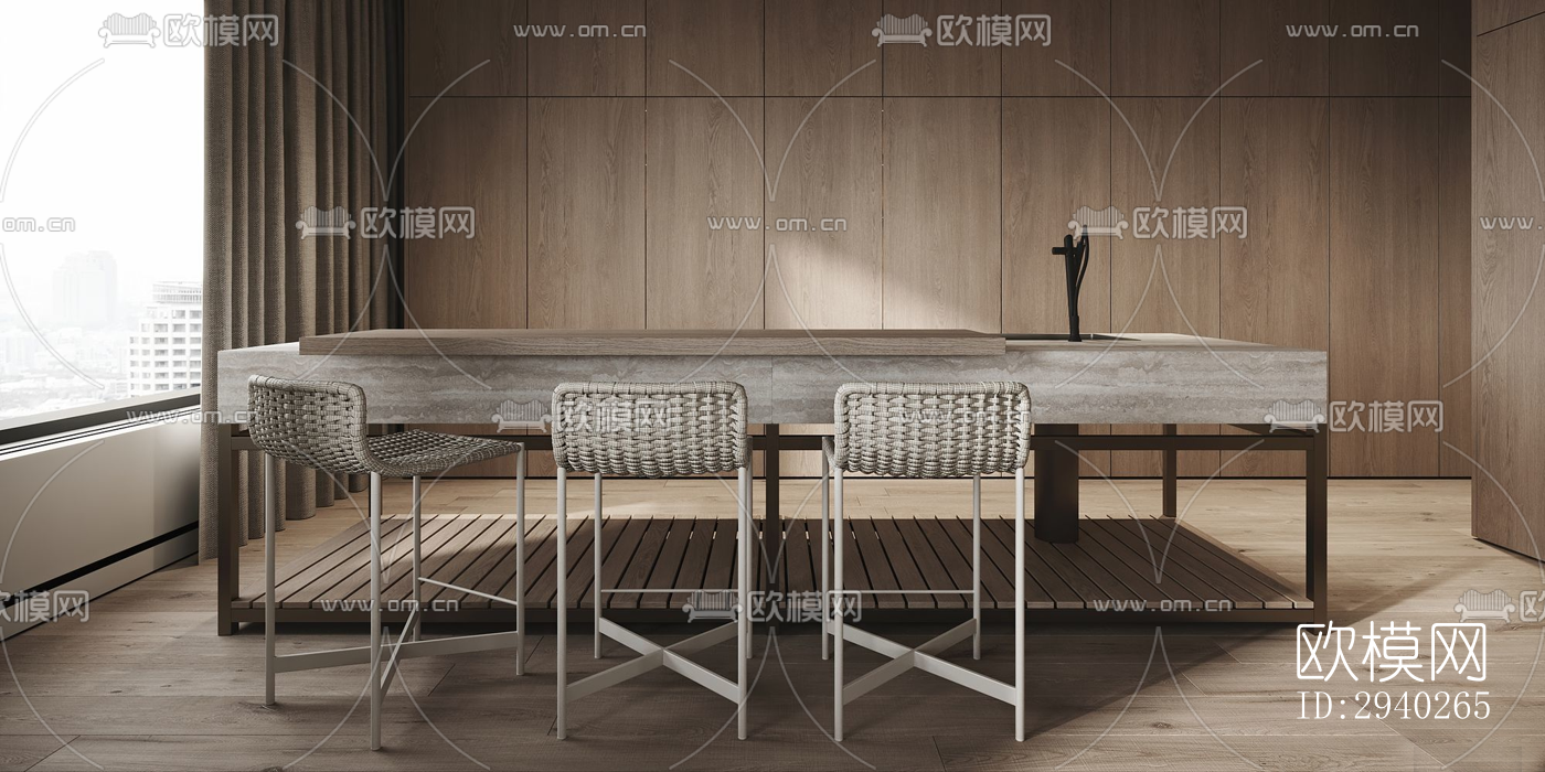 现代平层效果图下载（渲染图1）