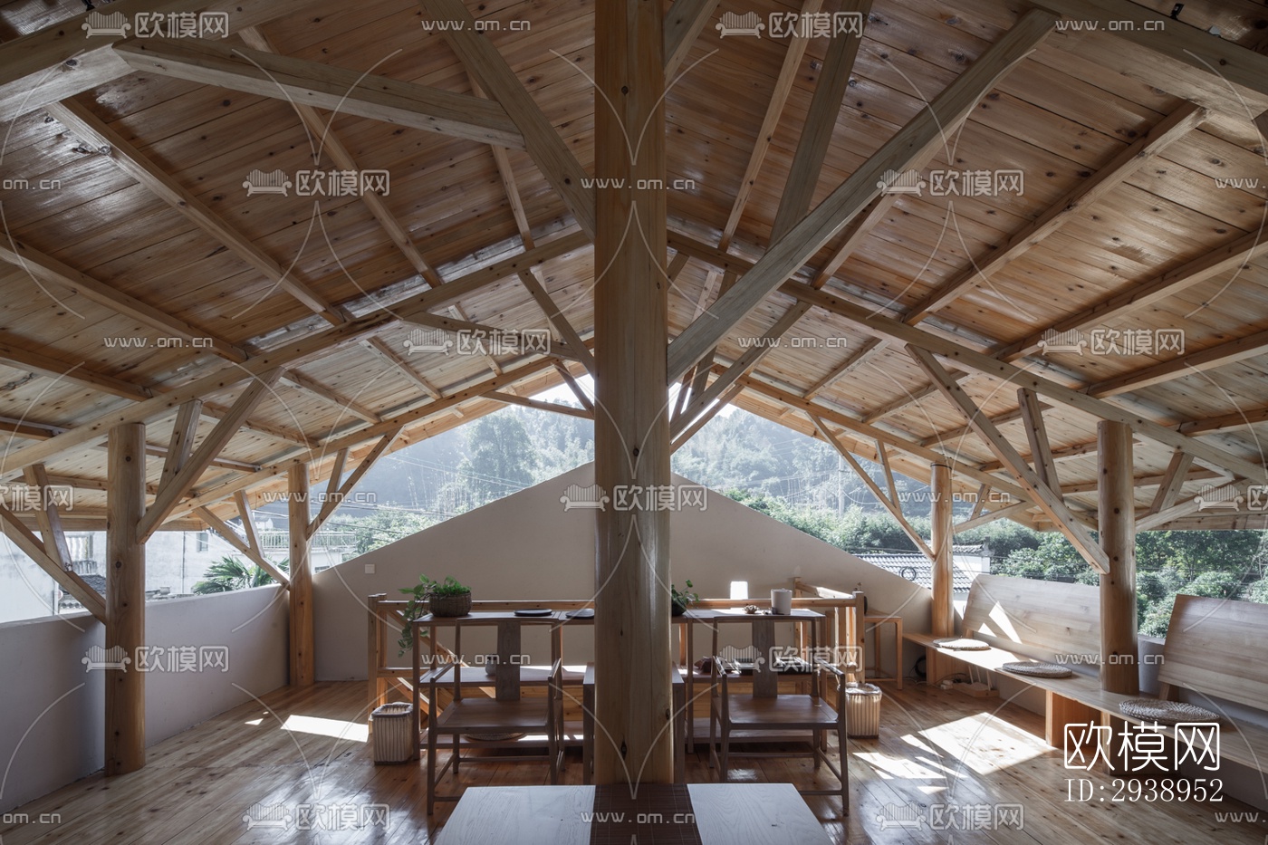 中式酒店民宿效果图下载（渲染图3）