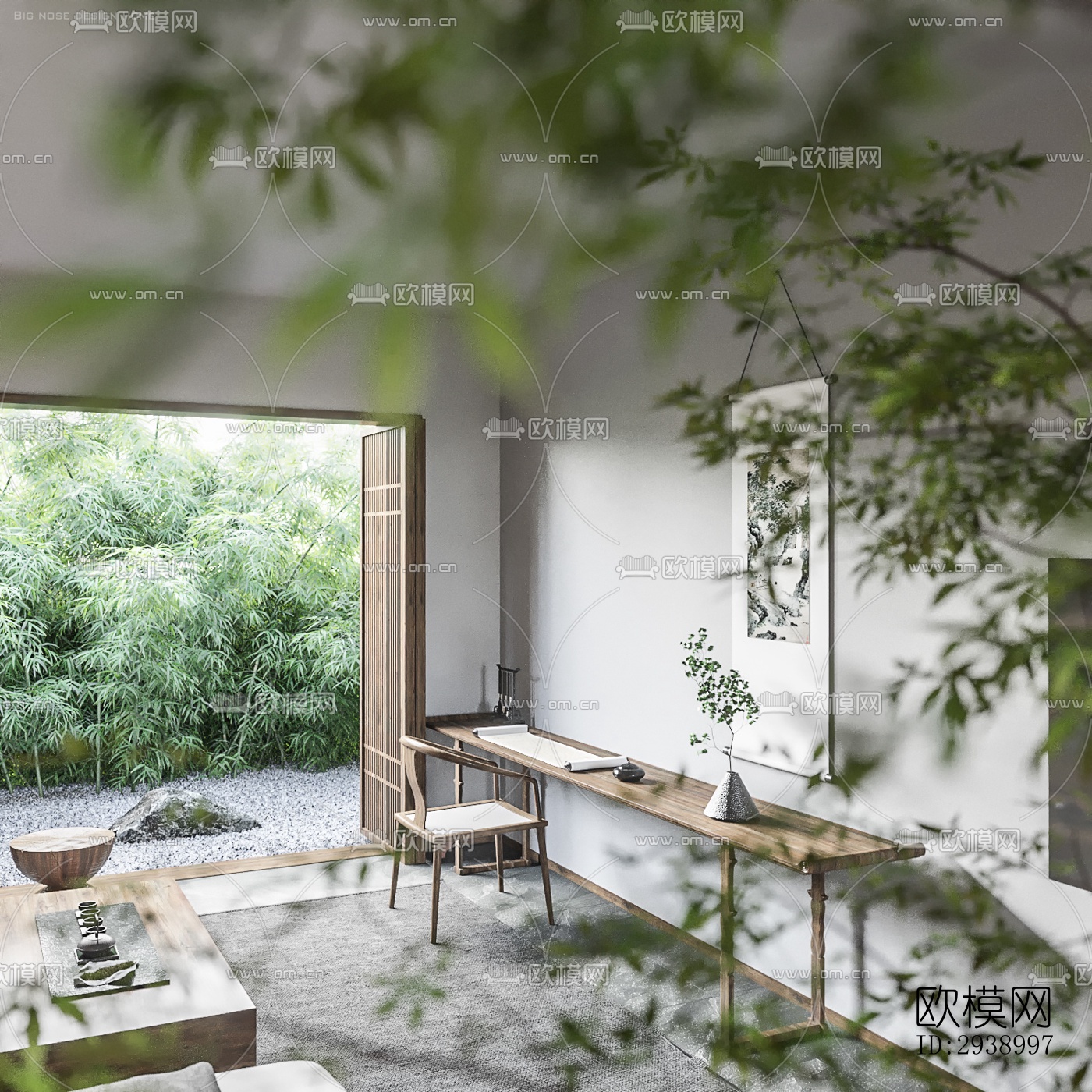 中式酒店民宿效果图下载（渲染图9）