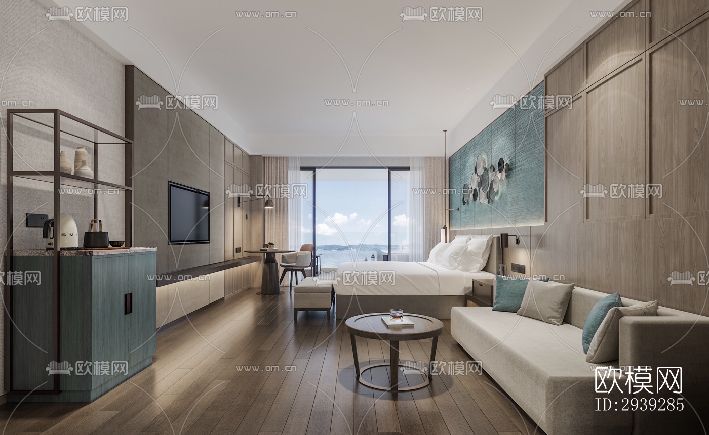 新中式酒店民宿效果图下载（渲染图5）