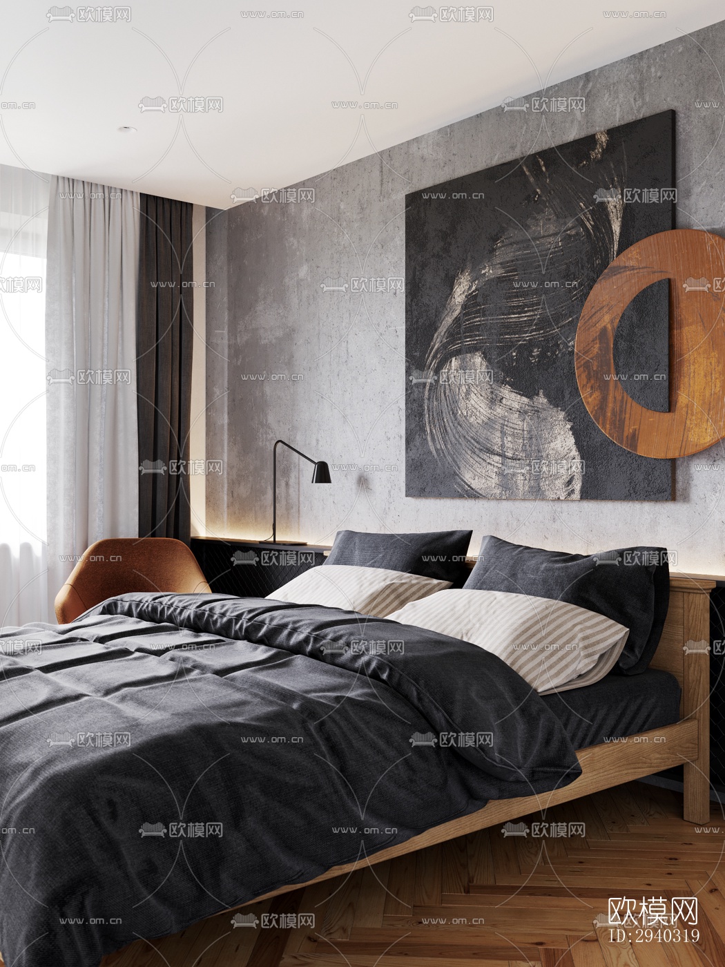 现代平层效果图下载（渲染图12）