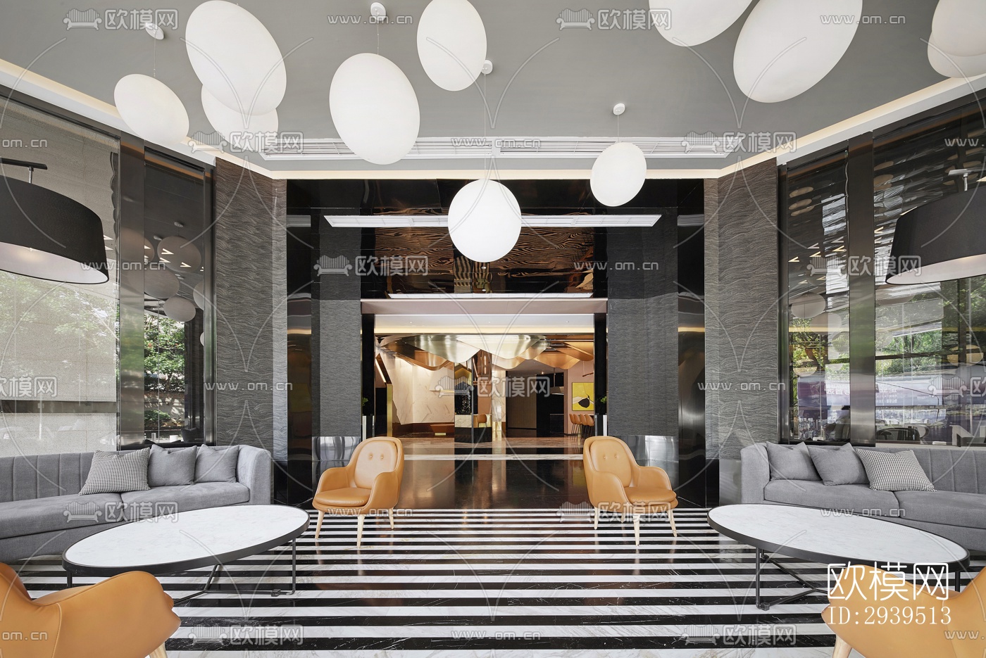 现代酒店民宿效果图下载（渲染图12）