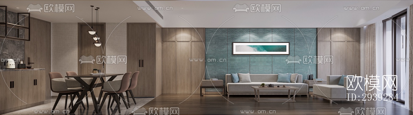 新中式酒店民宿效果图下载（渲染图6）