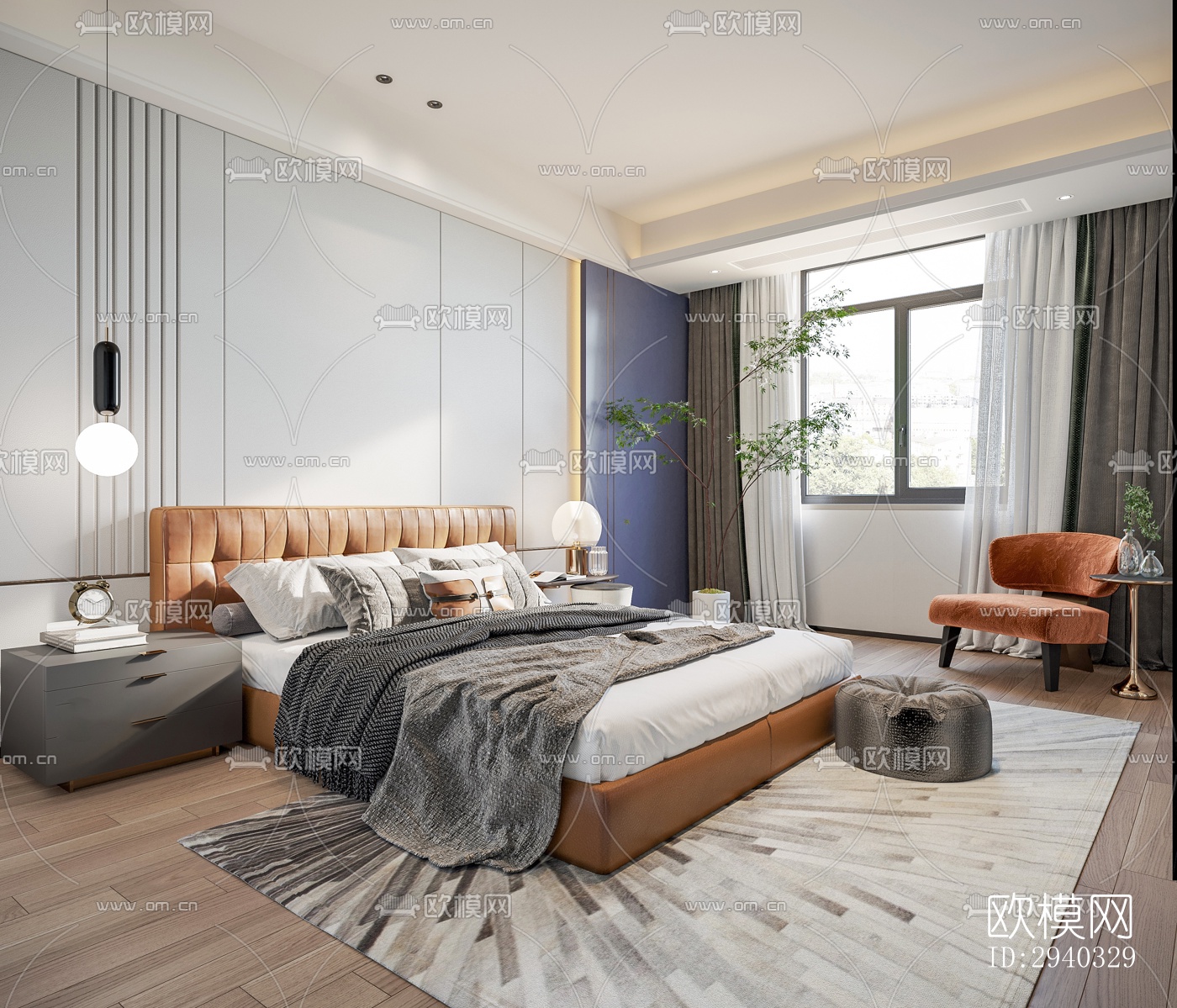 现代平层效果图下载（渲染图9）