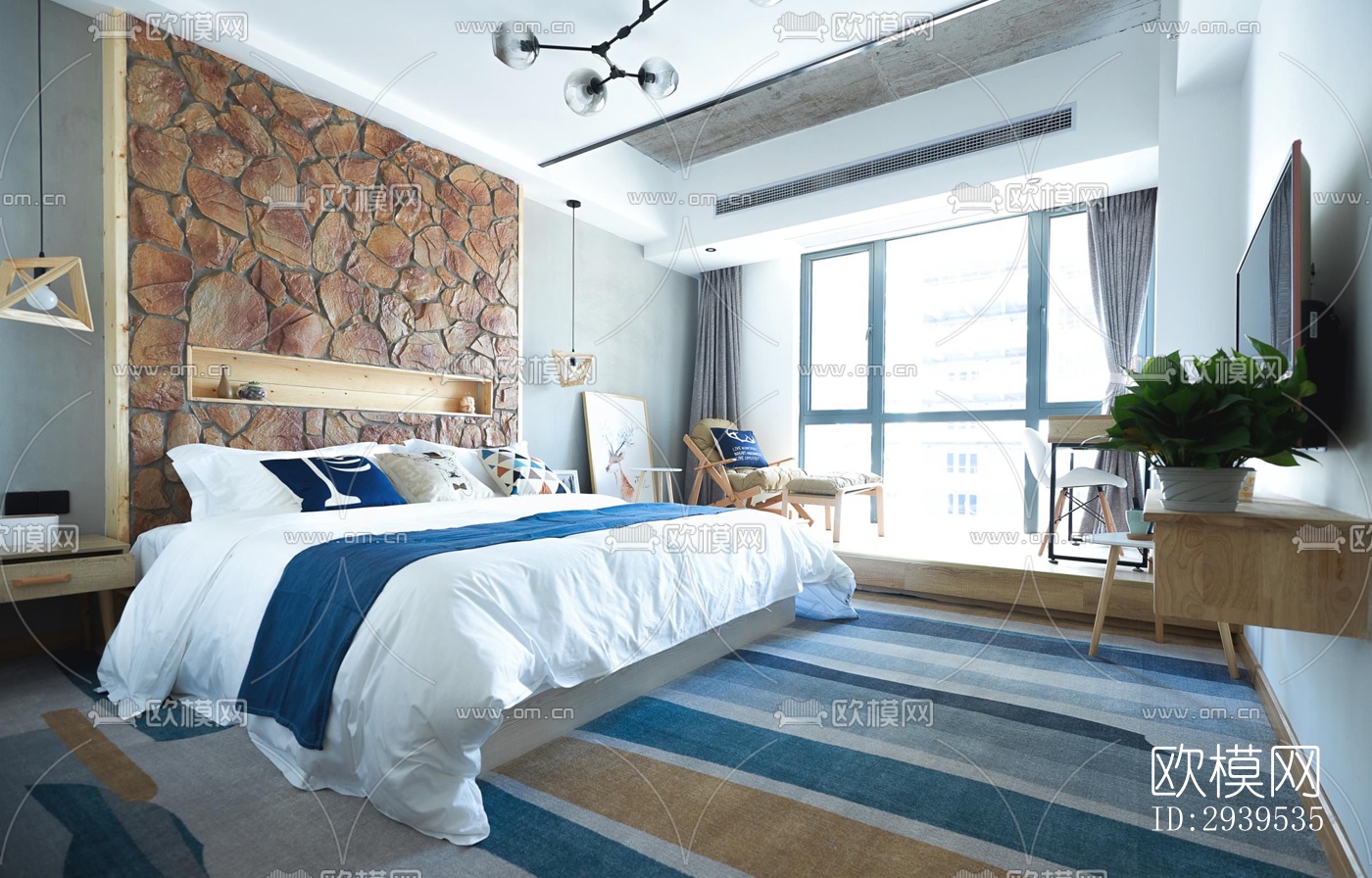 现代酒店民宿效果图下载（渲染图7）