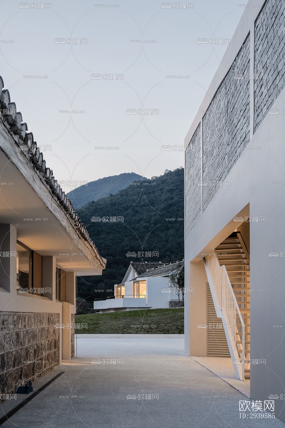 现代酒店民宿效果图下载（渲染图12）