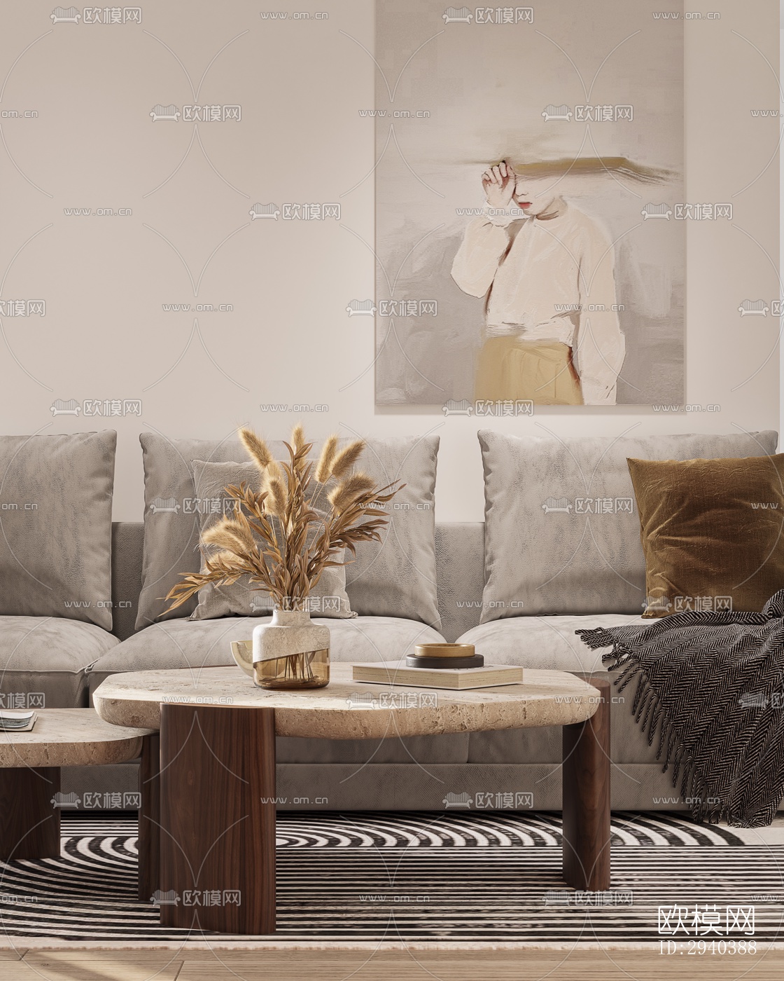 现代平层效果图下载（渲染图5）