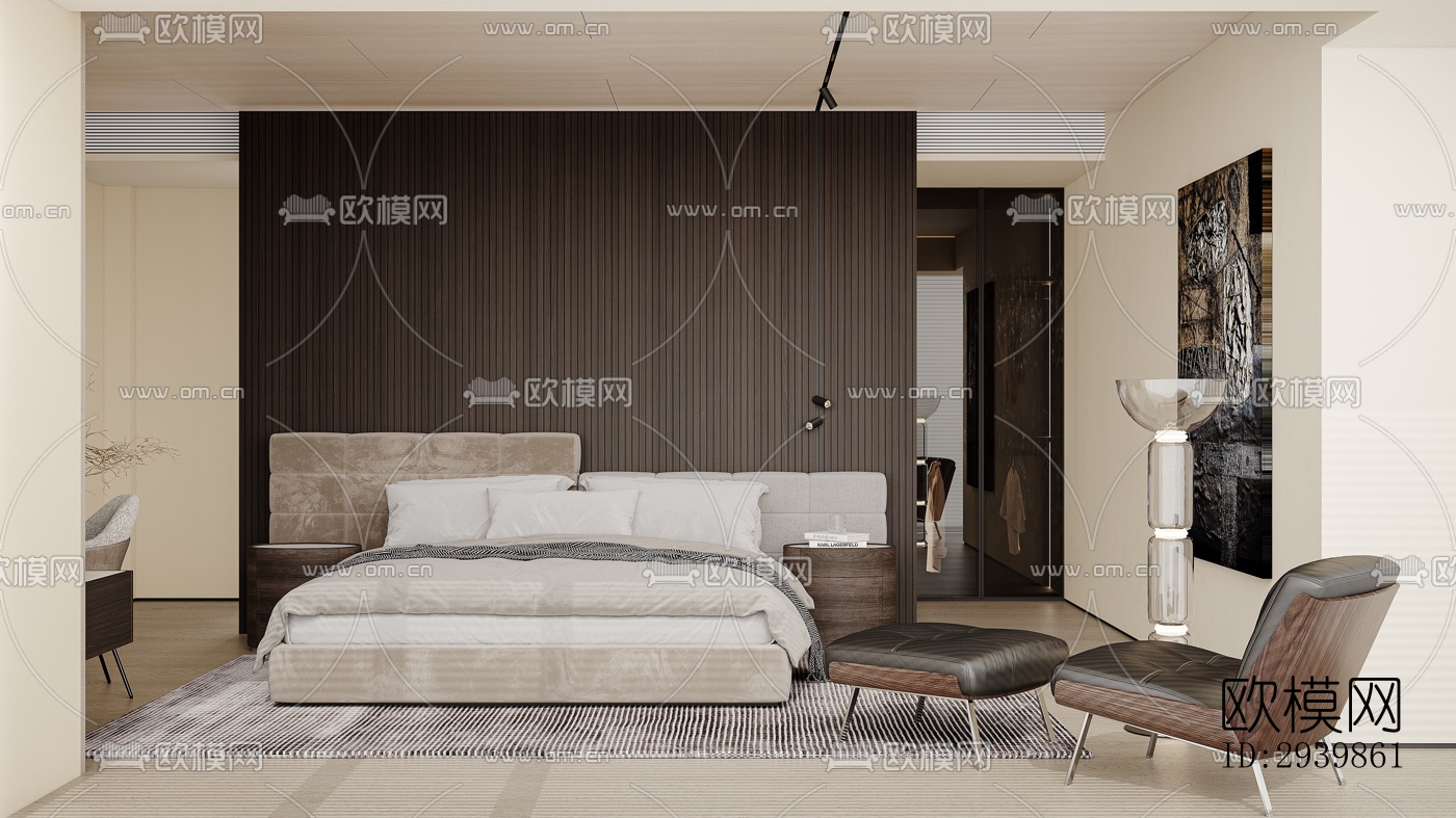 奶油风别墅效果图下载（渲染图3）