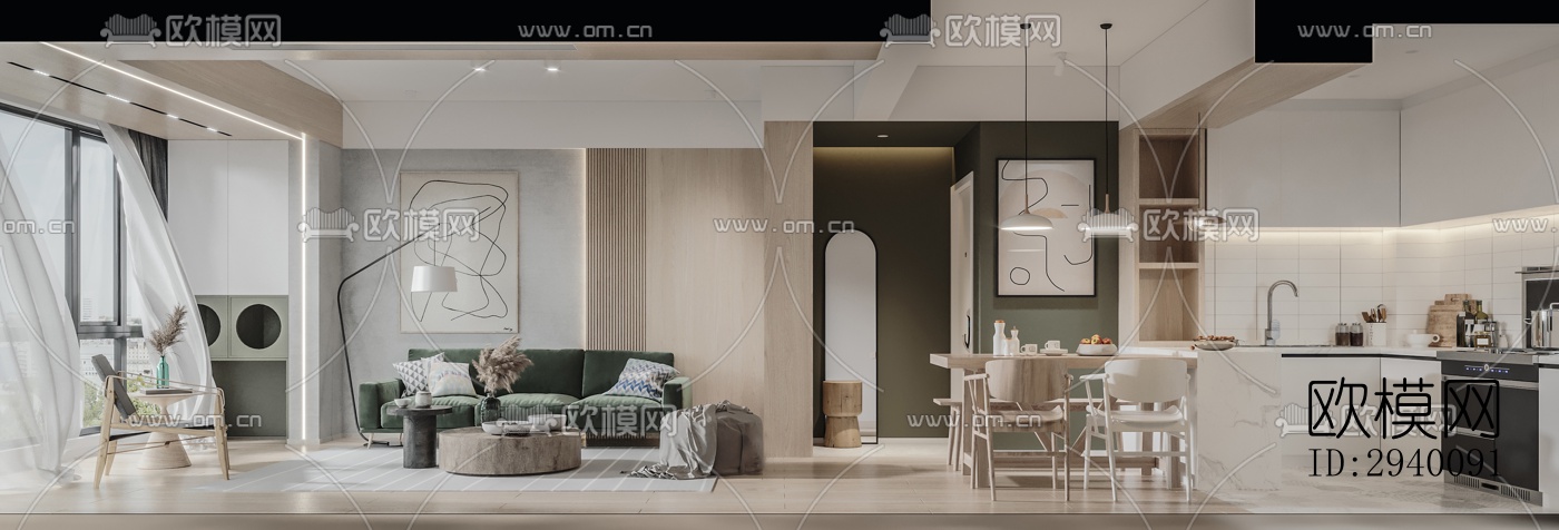 北欧平层效果图下载（渲染图8）