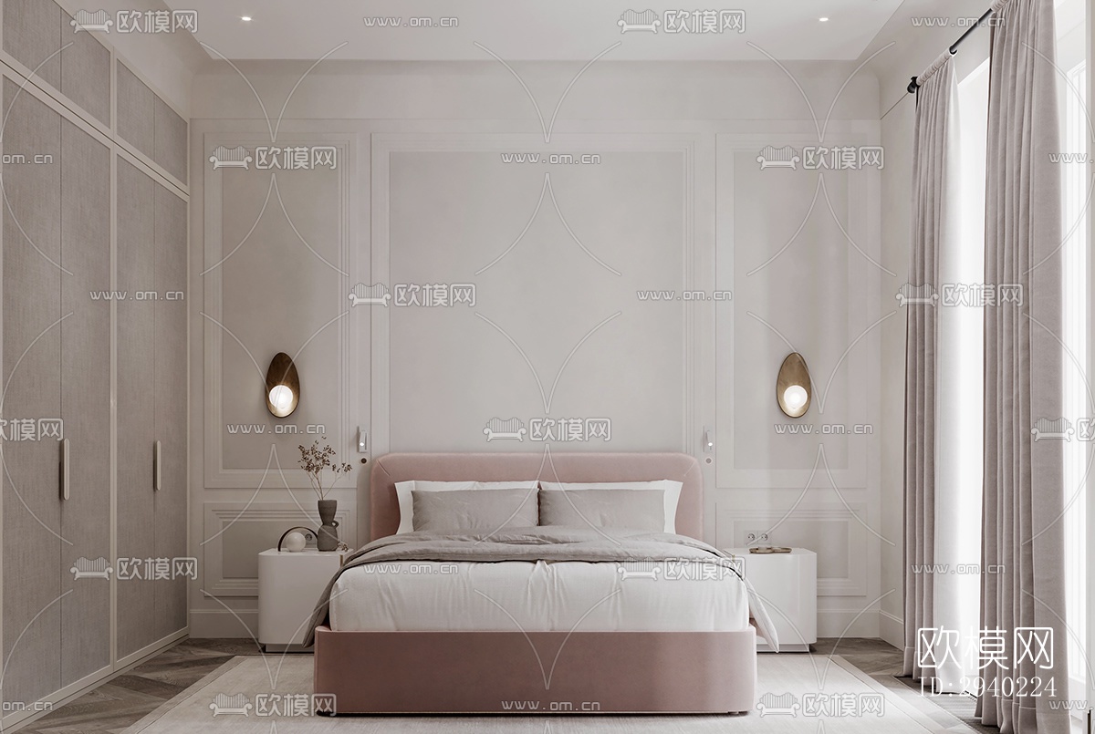 法式平层效果图下载（渲染图12）