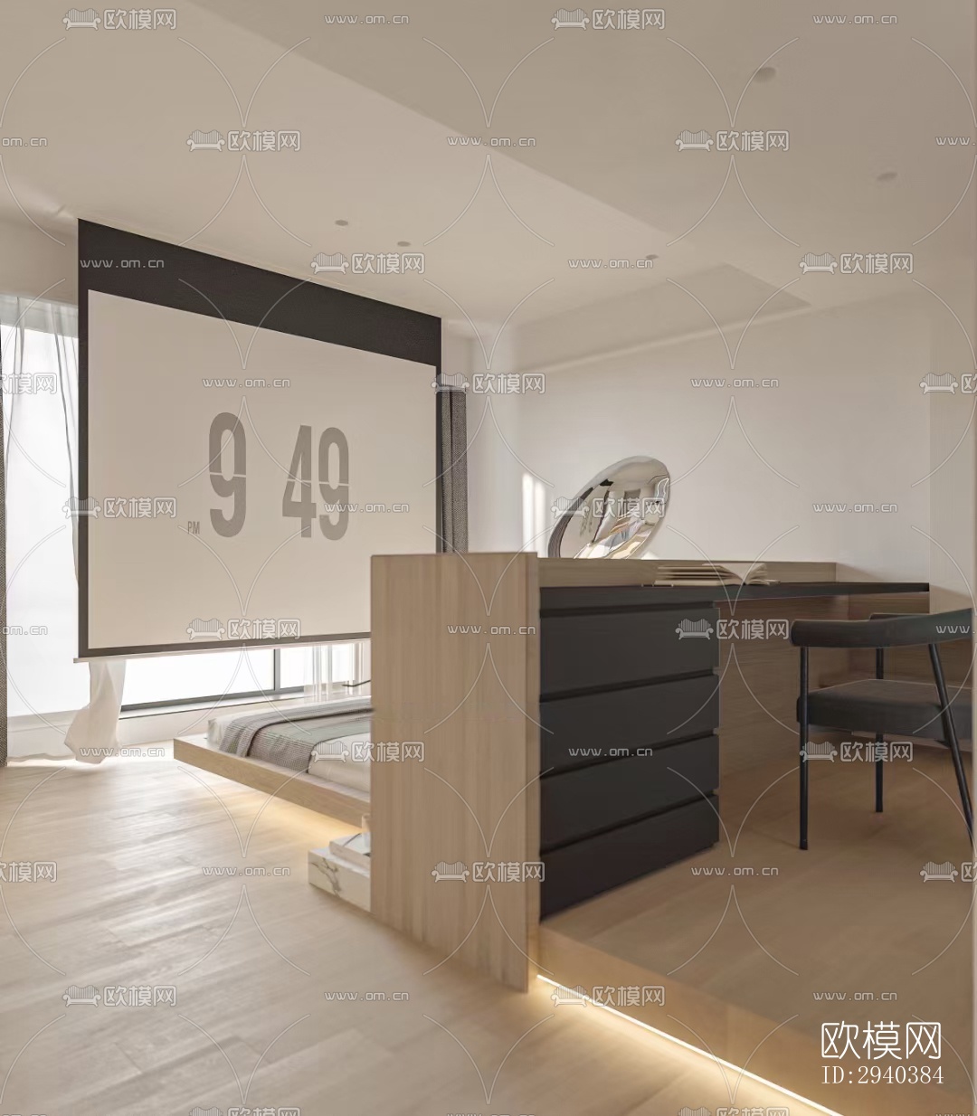 现代平层效果图下载（渲染图3）