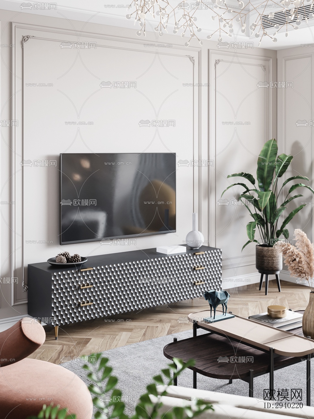 欧式平层效果图下载（渲染图5）