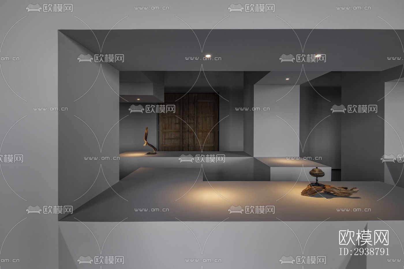 高级灰展览展厅效果图效果图-设计效果图ID:2938791-欧模网