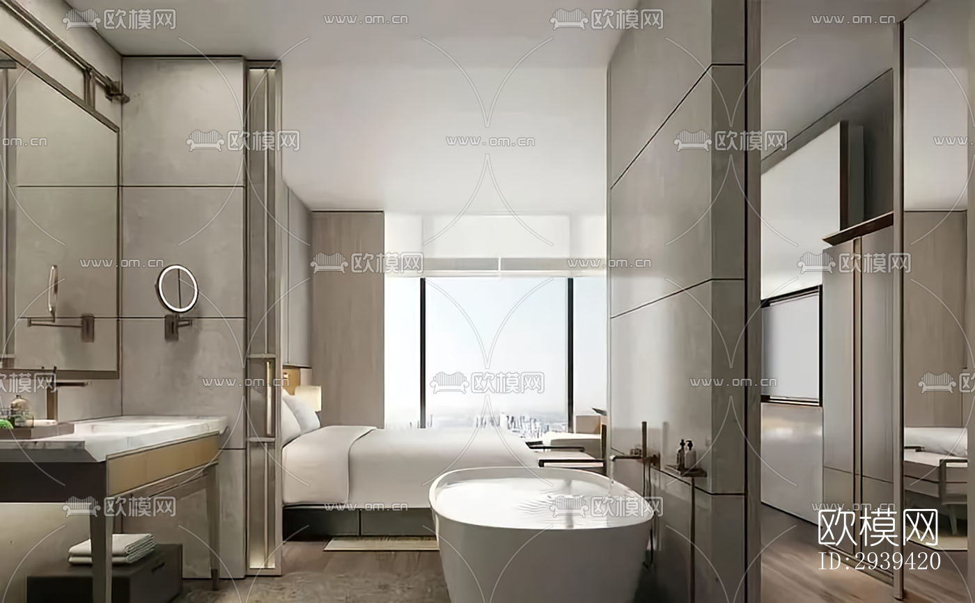 新中式酒店民宿效果图下载（渲染图2）