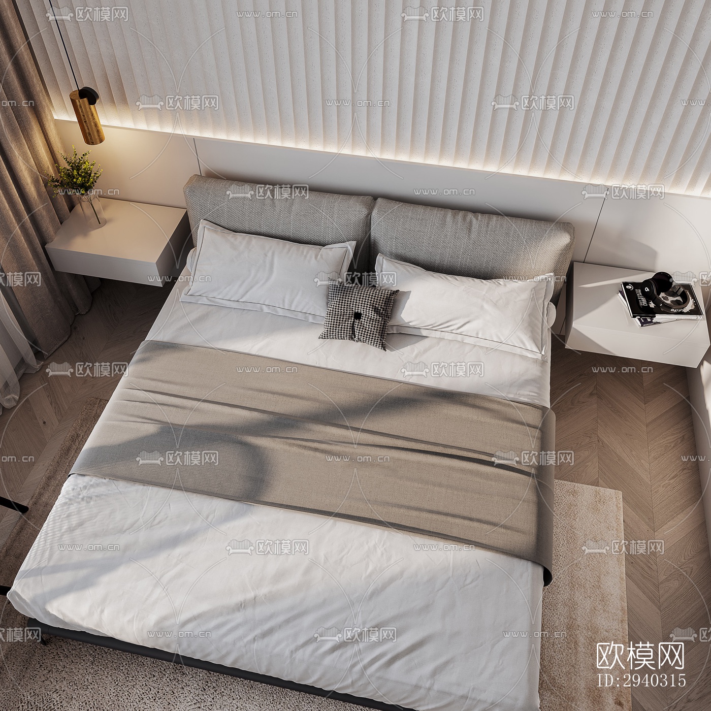 现代平层效果图下载（渲染图5）