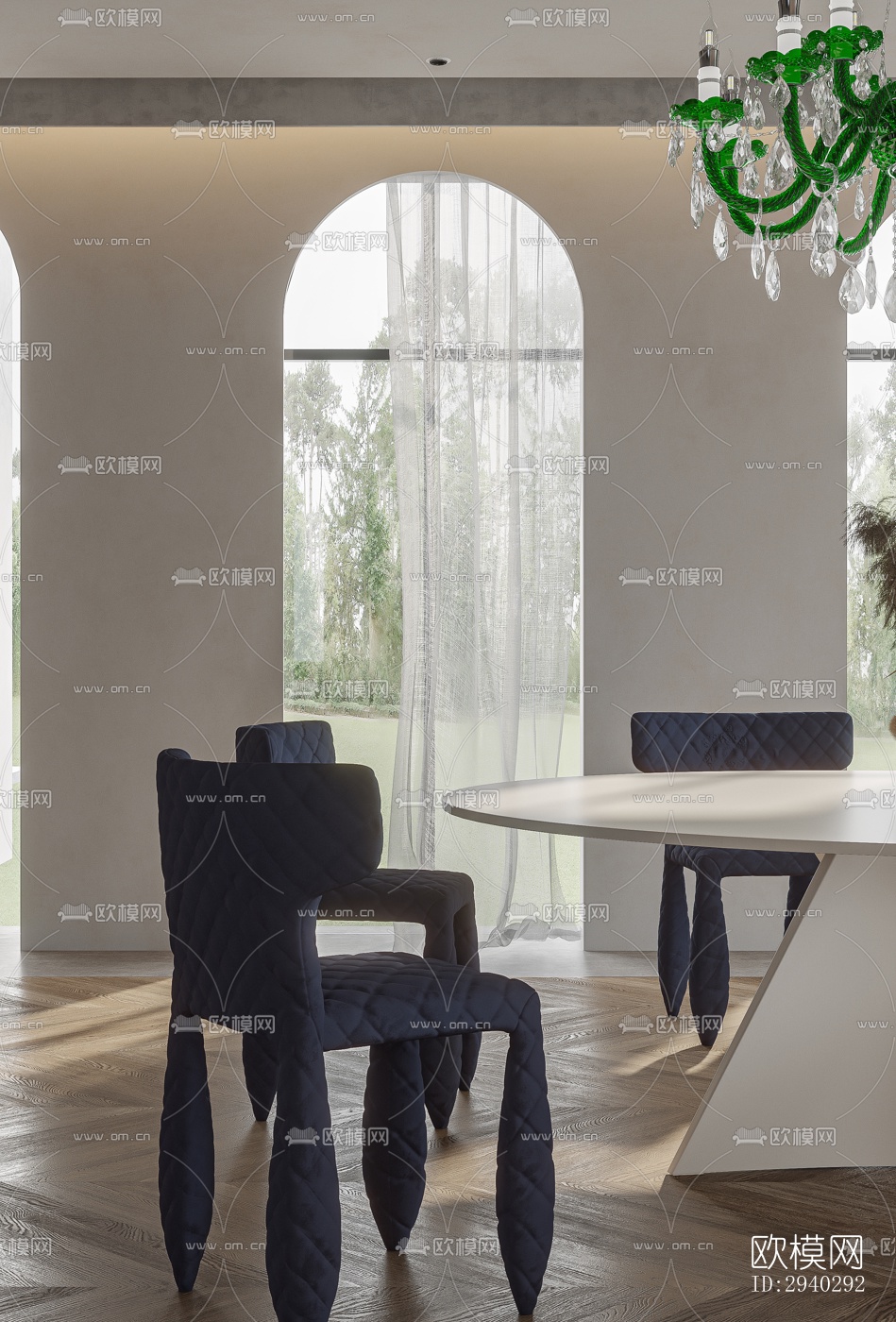 现代平层效果图下载（渲染图7）