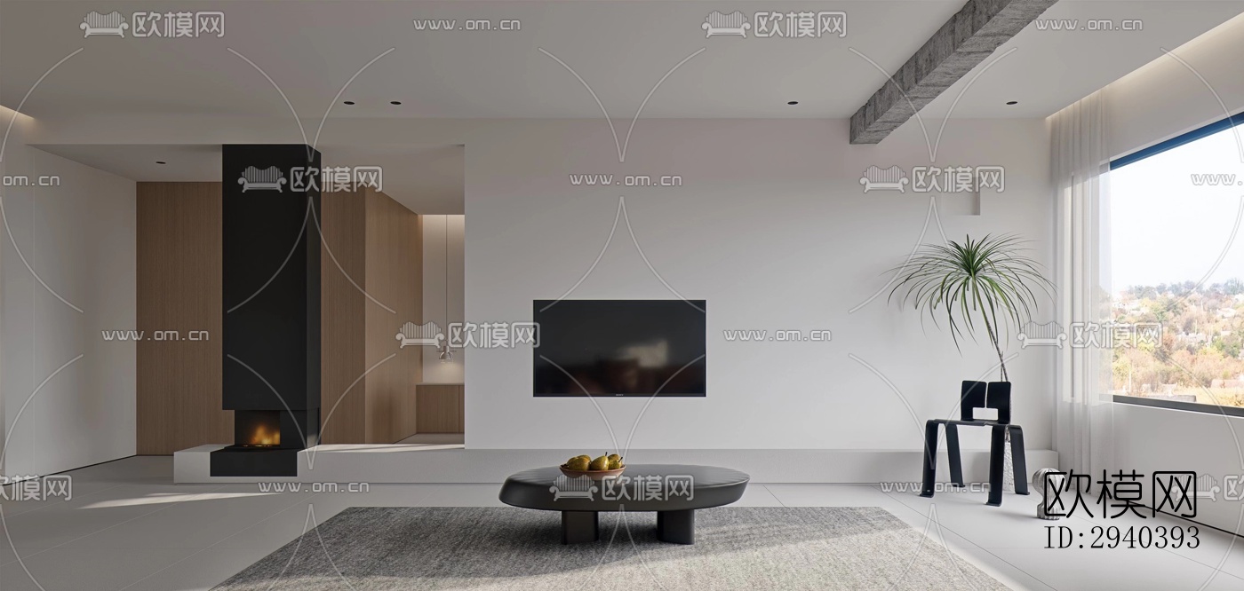 现代平层效果图下载（渲染图6）