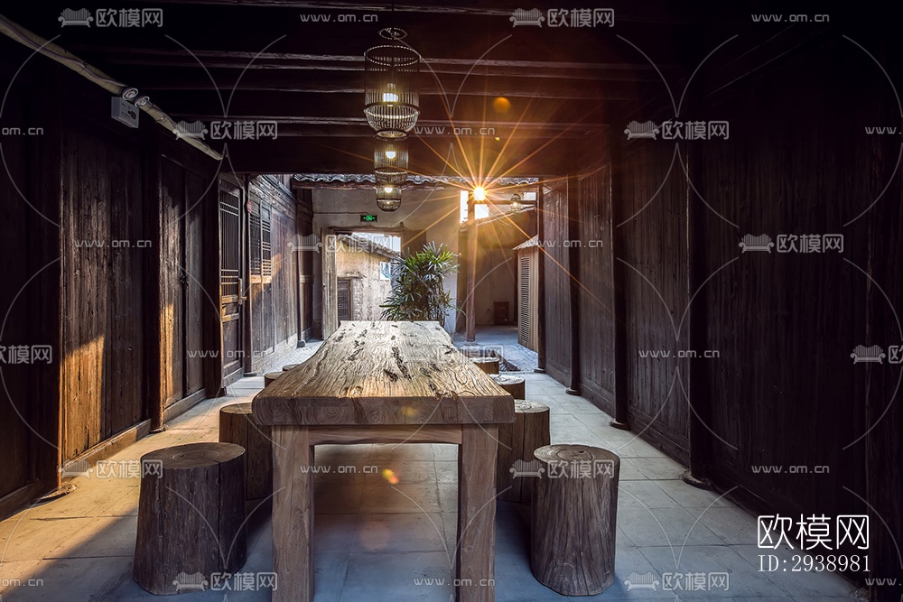 中式酒店民宿效果图下载（渲染图7）