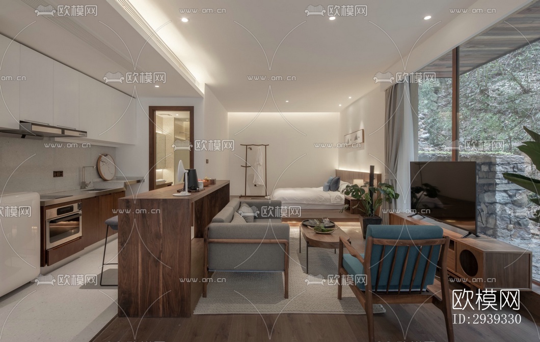 新中式酒店民宿效果图下载（渲染图8）