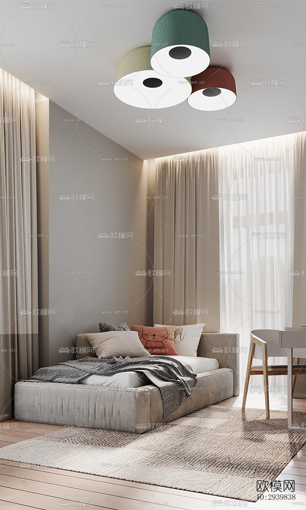 现代公寓效果图下载（渲染图4）