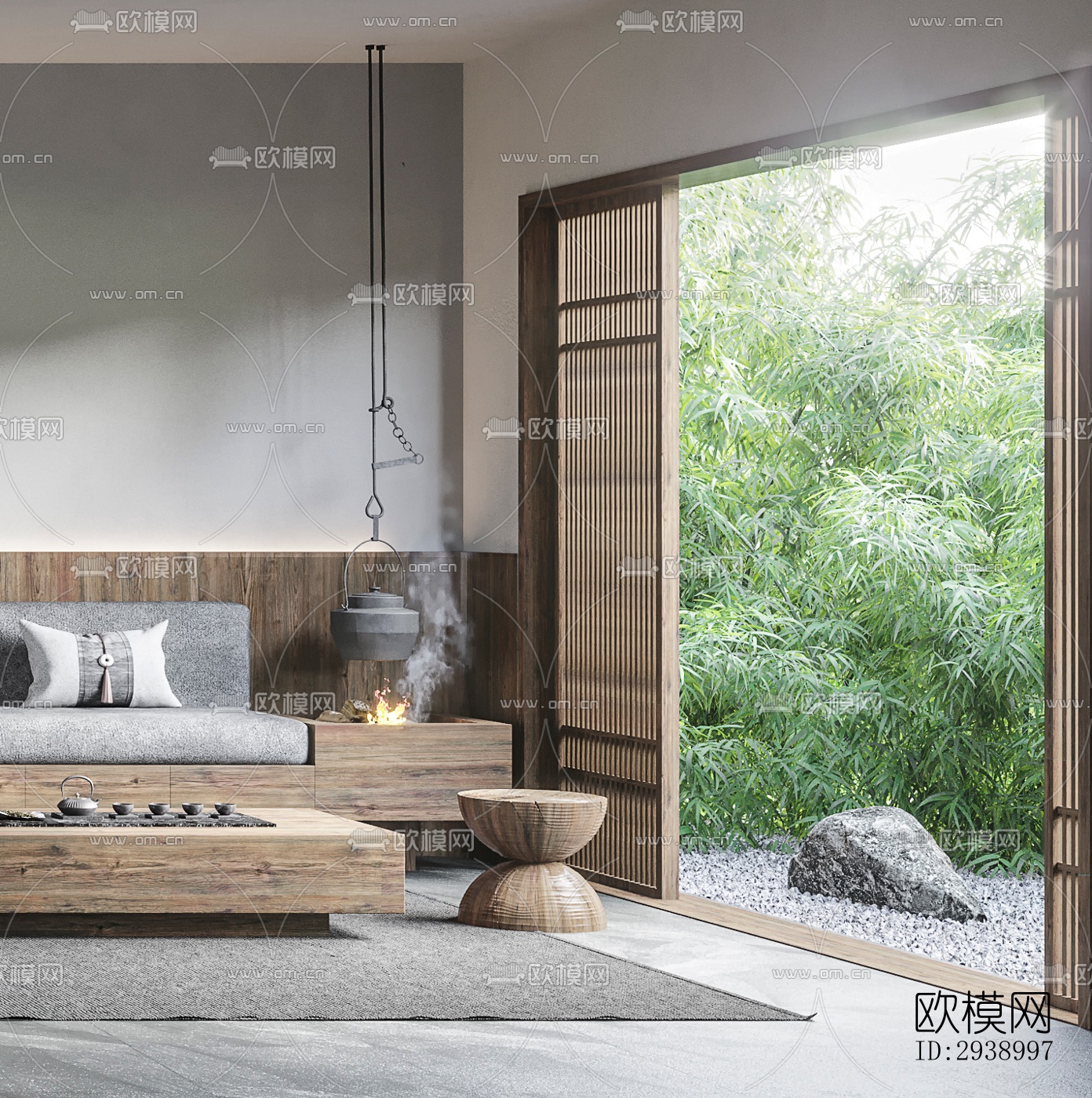 中式酒店民宿效果图下载（渲染图4）