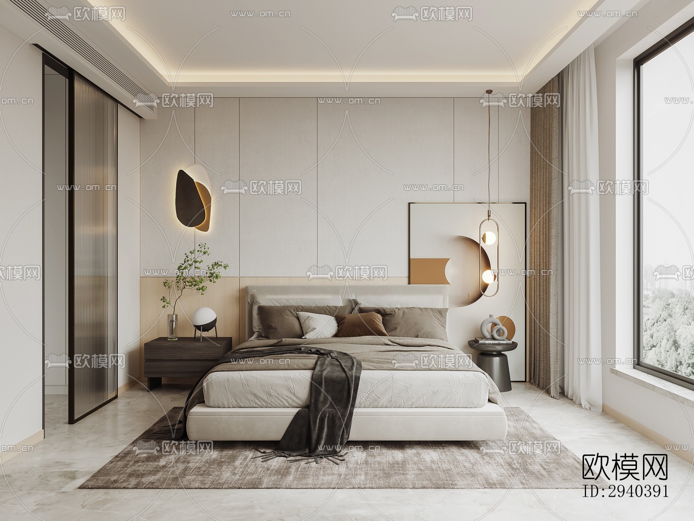 现代平层效果图下载（渲染图6）