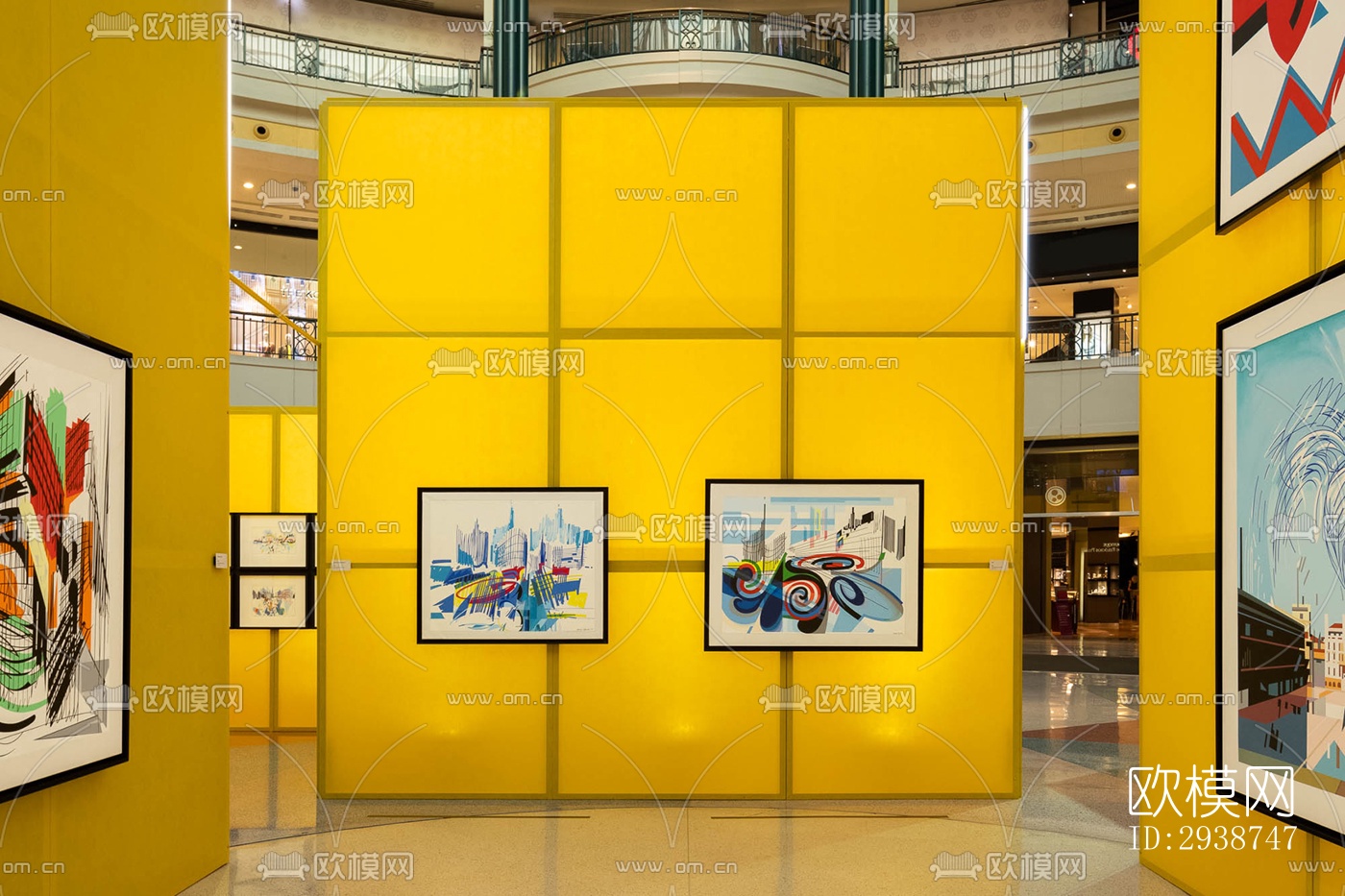 现代展览展厅效果图下载（渲染图12）