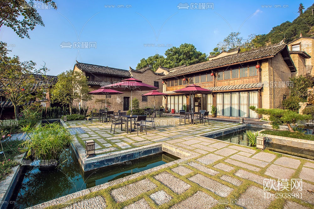 中式酒店民宿效果图下载（渲染图6）