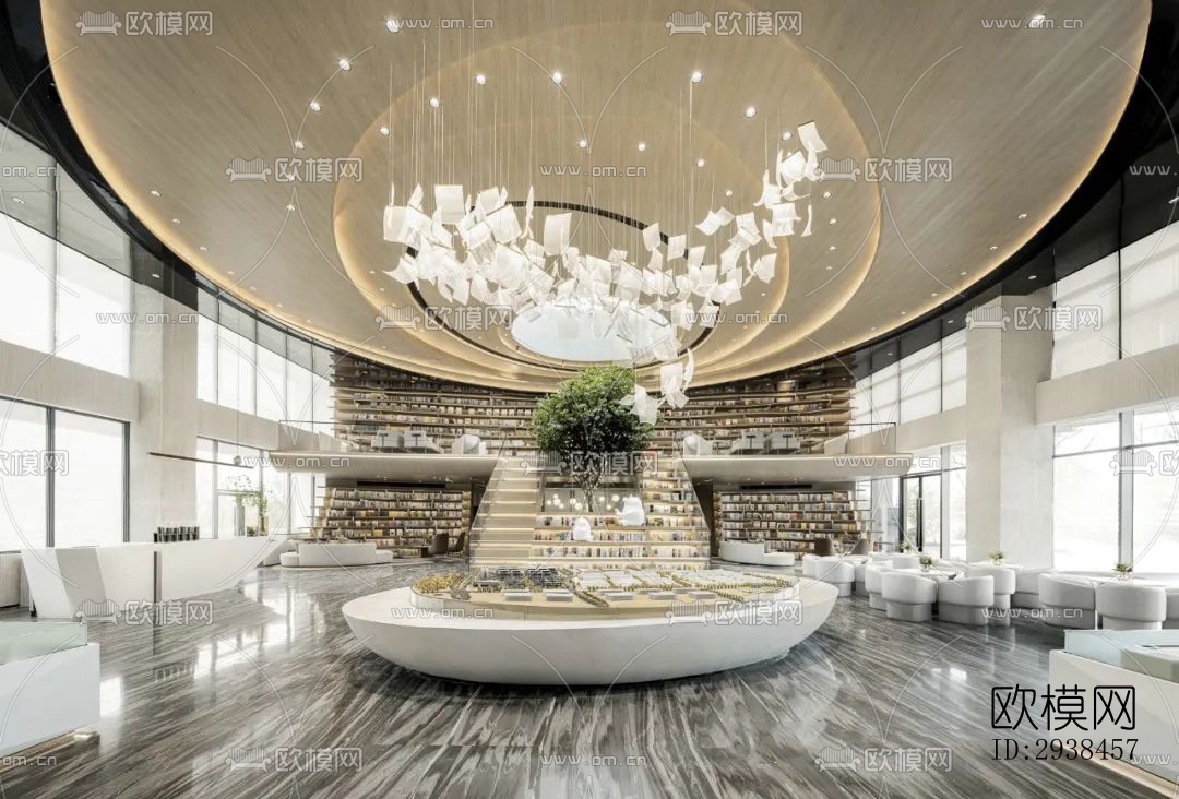 现代售楼处效果图下载（渲染图1）