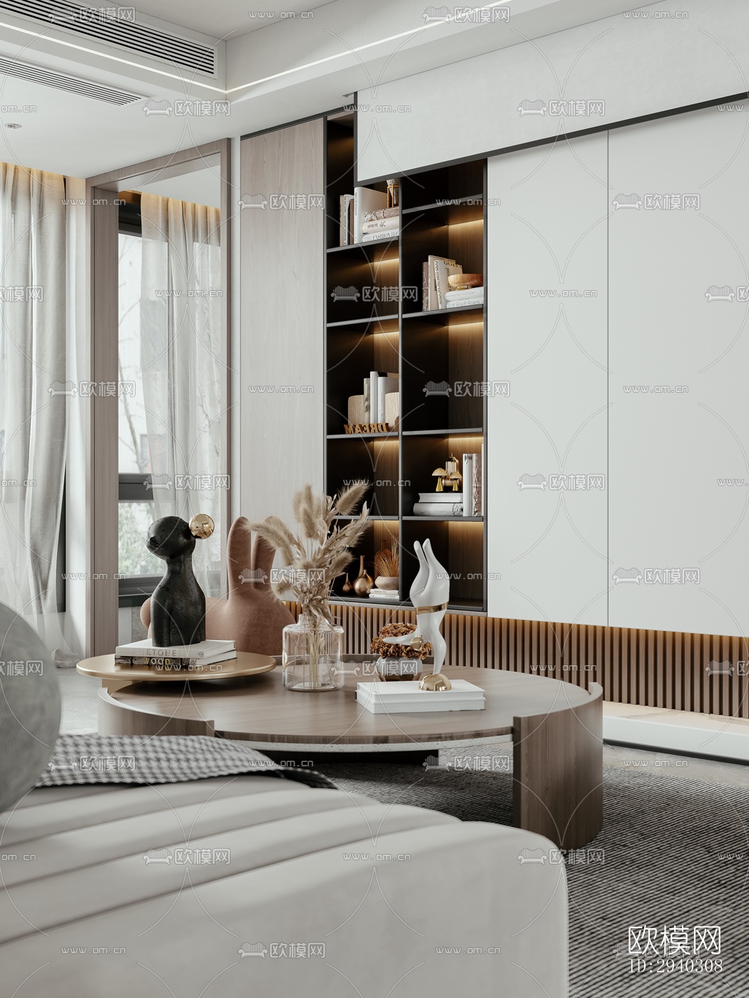 现代平层效果图下载（渲染图8）