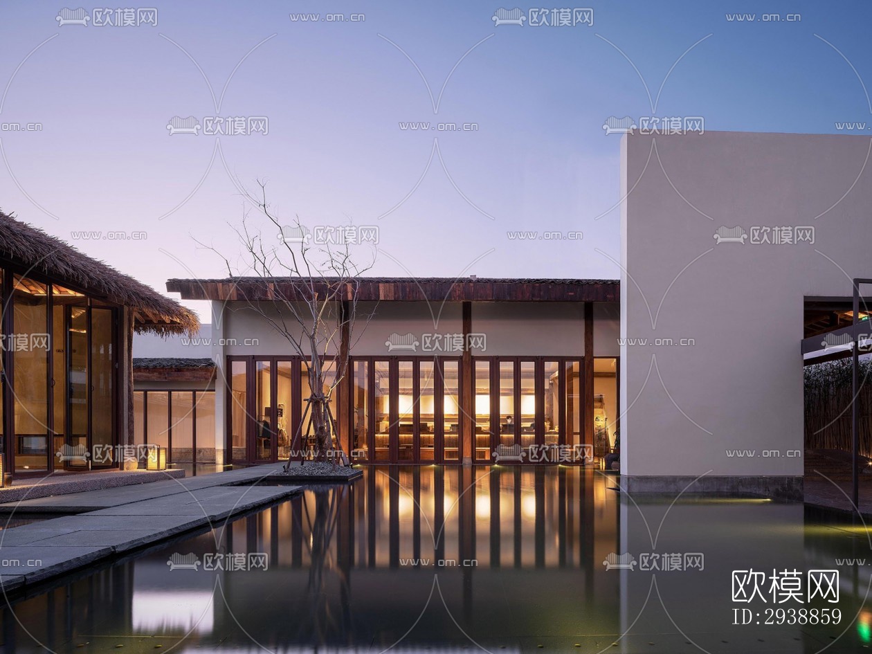 中式酒店民宿效果图下载（渲染图14）