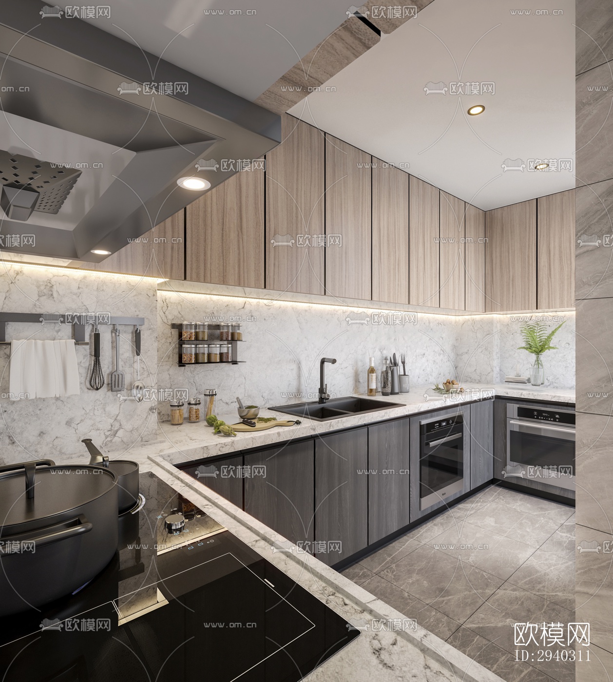 现代平层效果图下载（渲染图11）