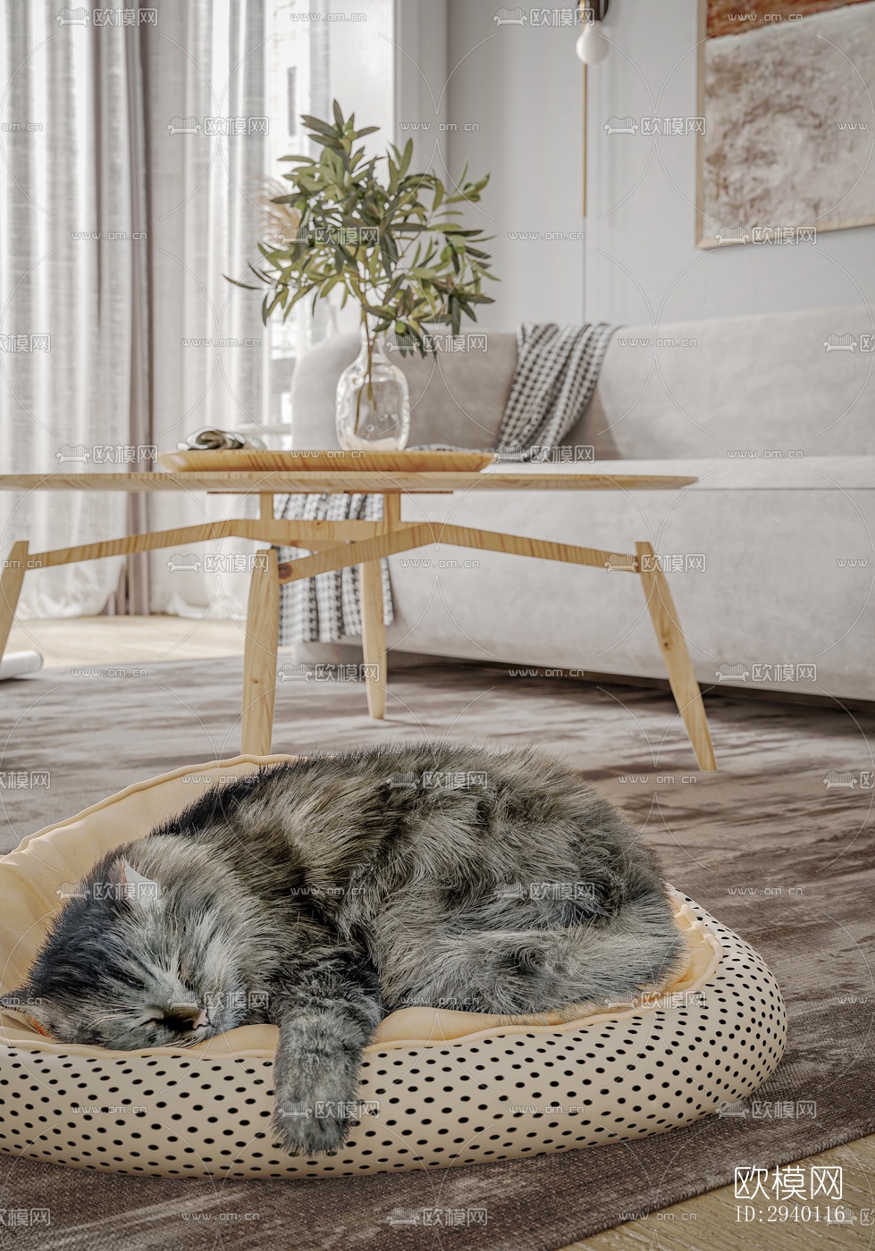 北欧平层效果图下载（渲染图4）