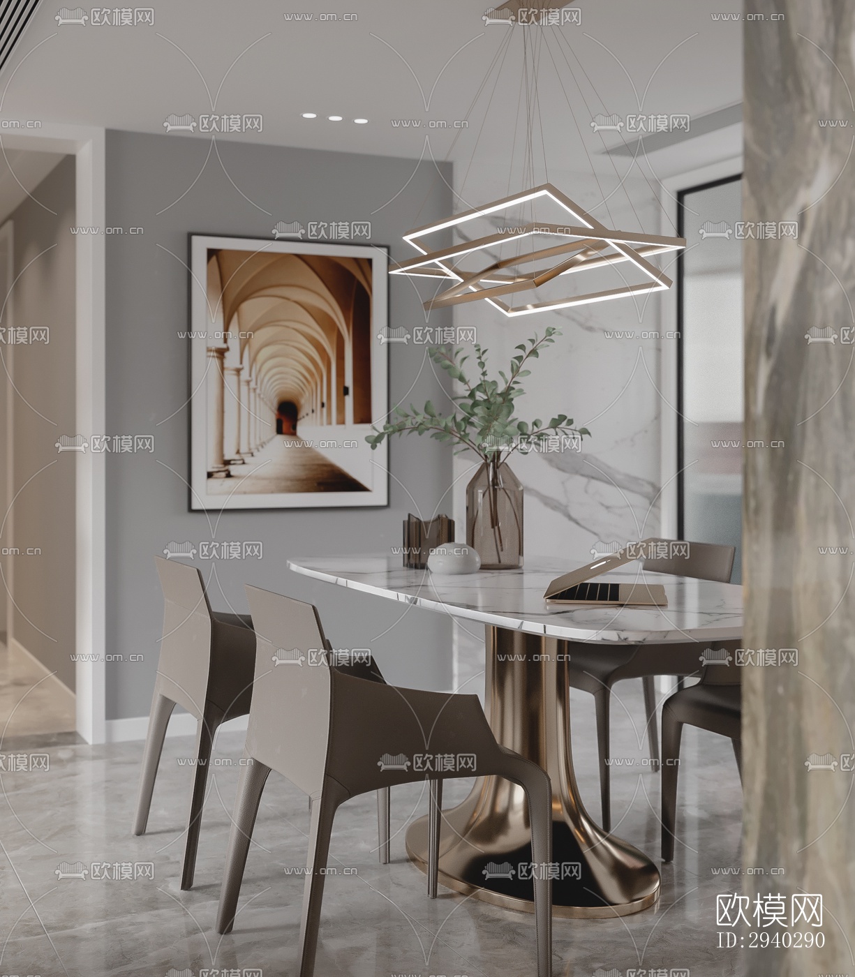 现代平层效果图下载（渲染图9）