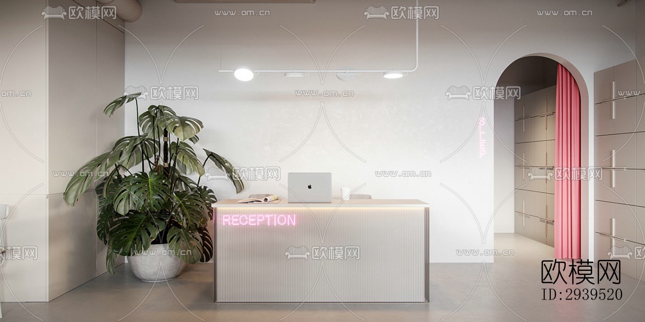 现代酒店民宿效果图下载（渲染图1）