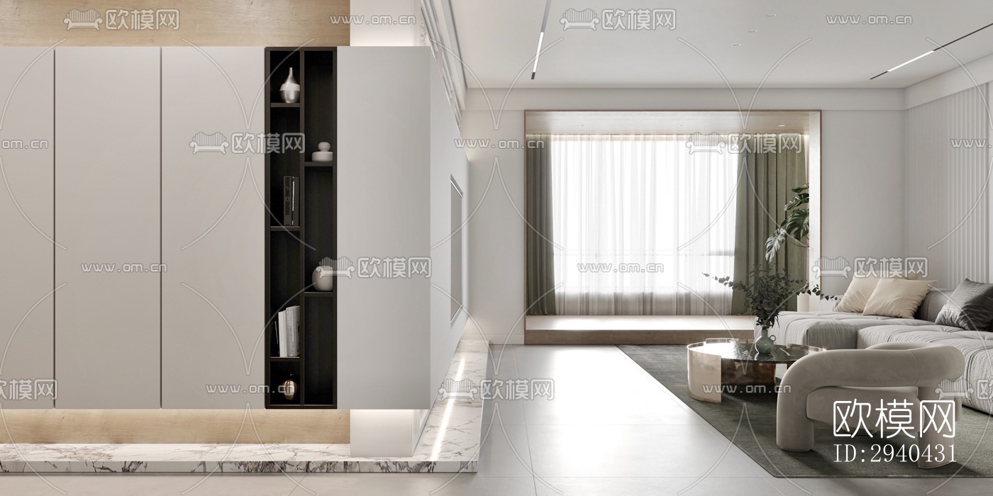 现代平层效果图下载（渲染图6）