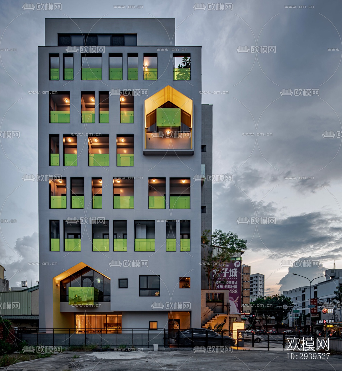 现代酒店民宿效果图下载（渲染图18）