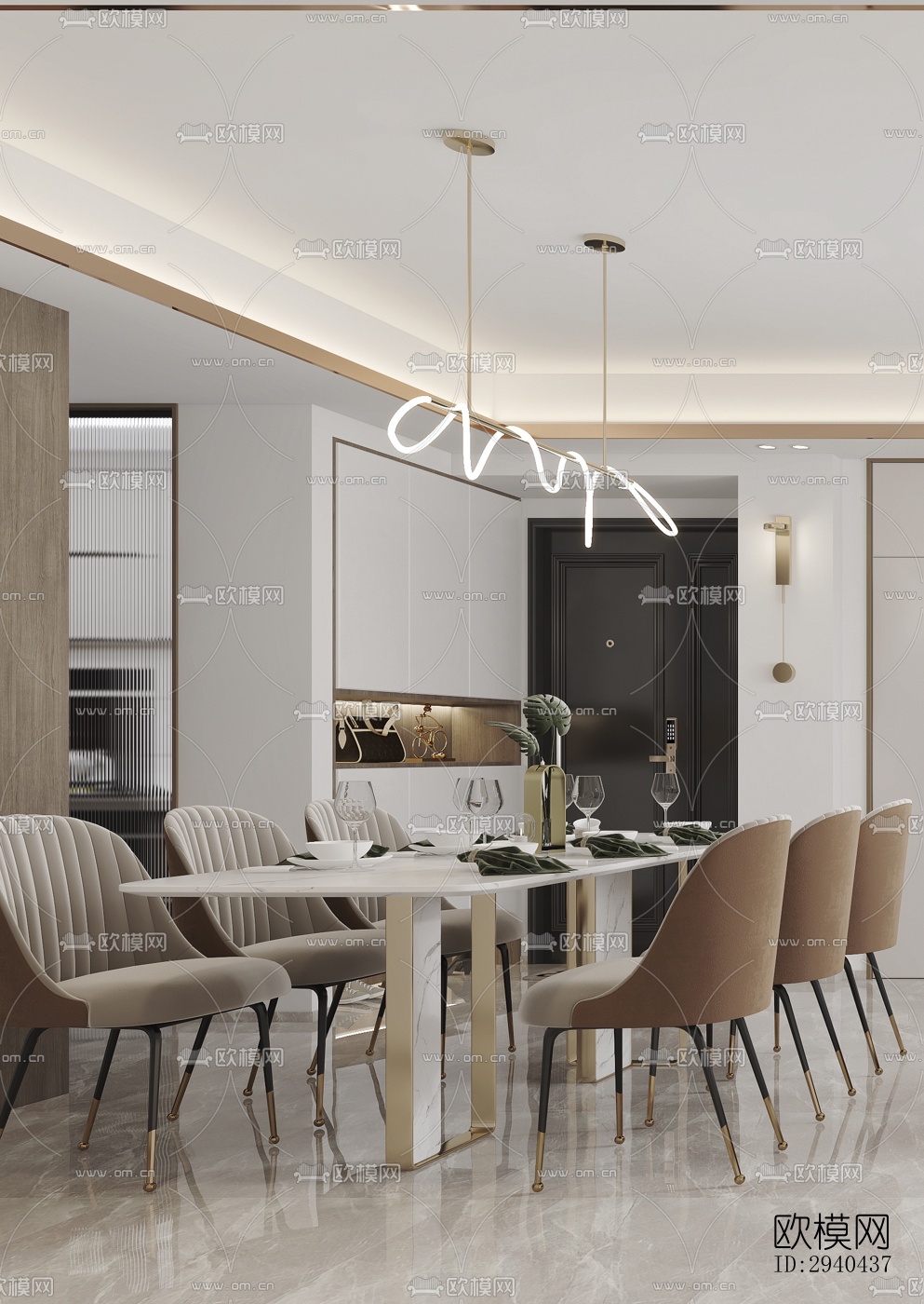 现代平层效果图下载（渲染图3）