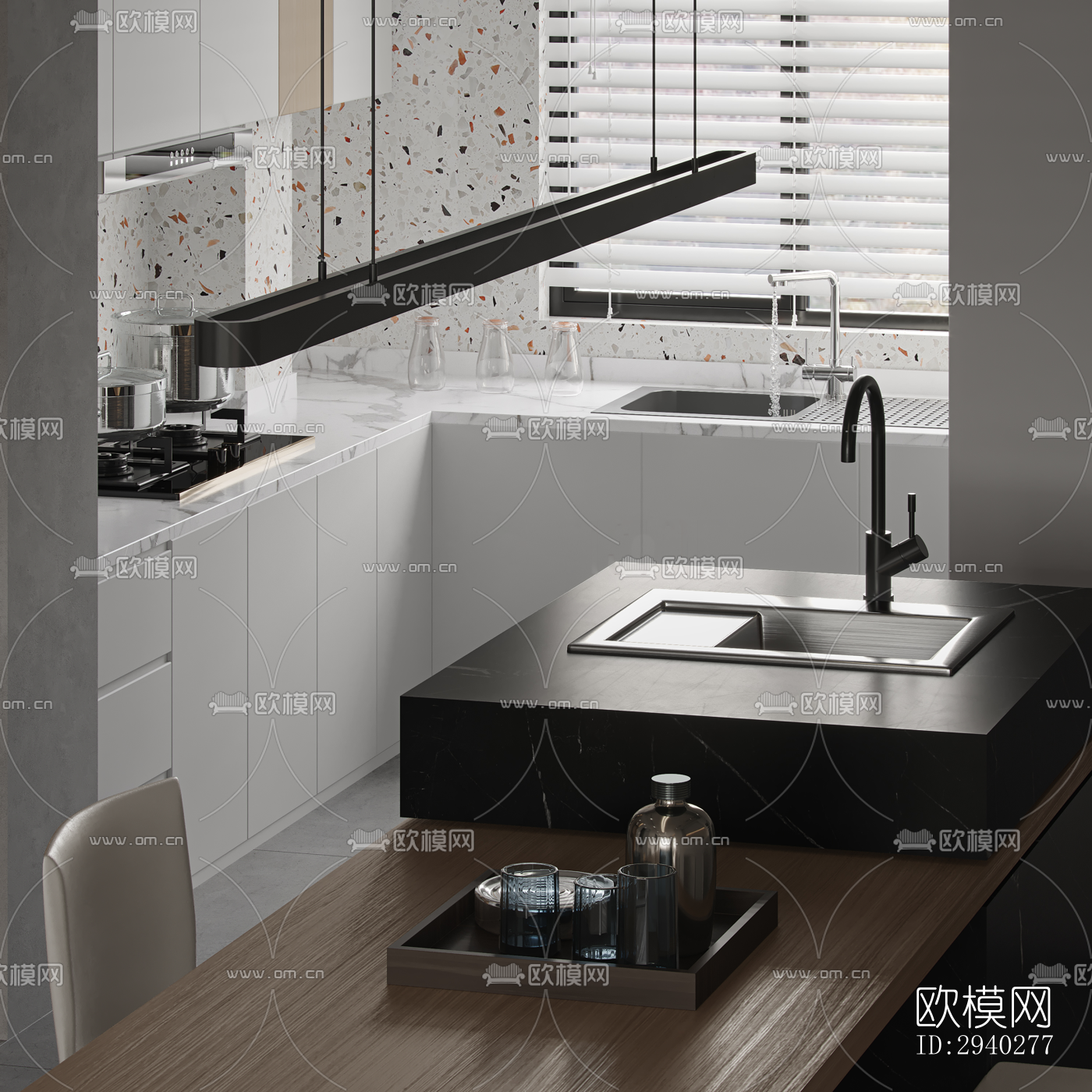 现代平层效果图下载（渲染图1）