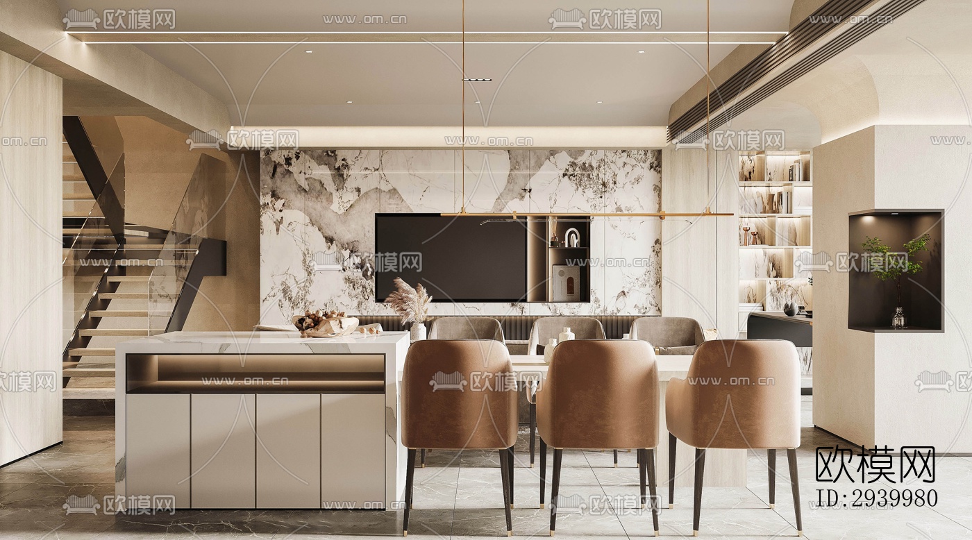 现代复式效果图下载（渲染图6）