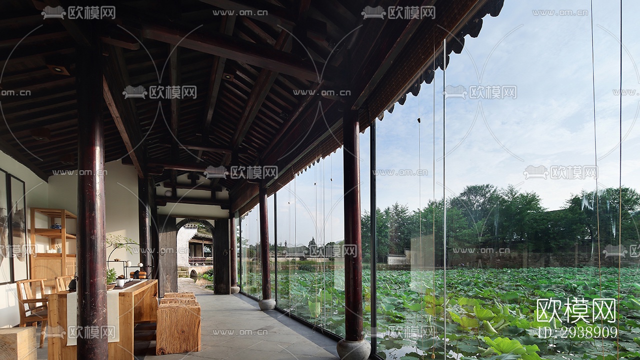 中式酒店民宿效果图下载（渲染图14）