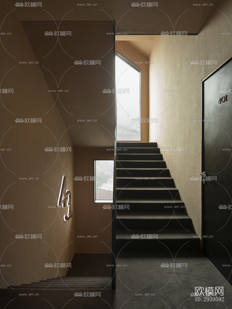 现代酒店民宿效果图下载（渲染图3）