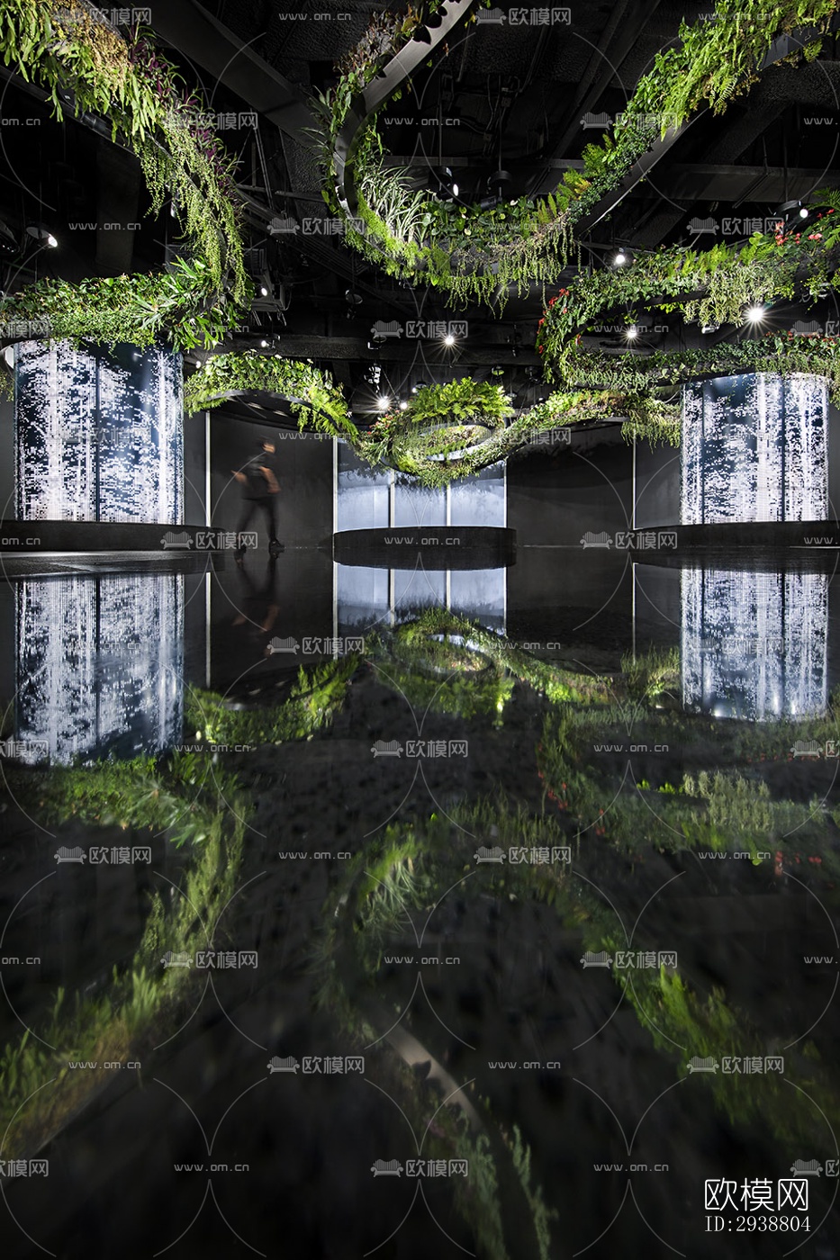 高级灰展览展厅效果图下载（渲染图4）