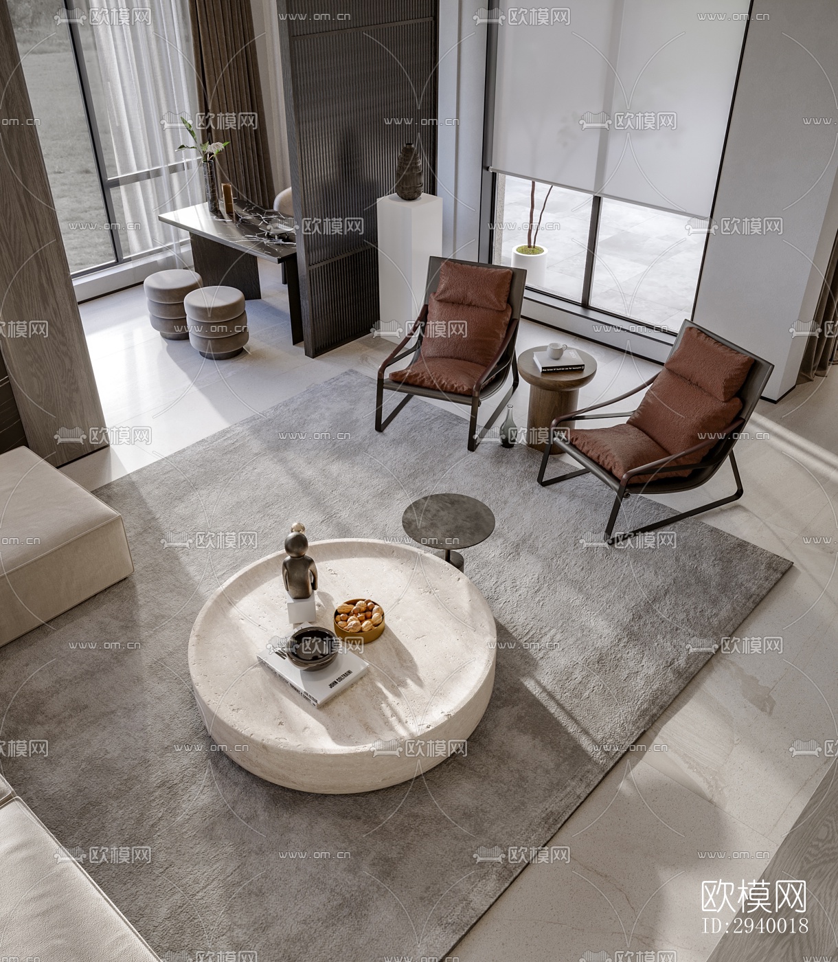 侘寂平层效果图下载（渲染图10）