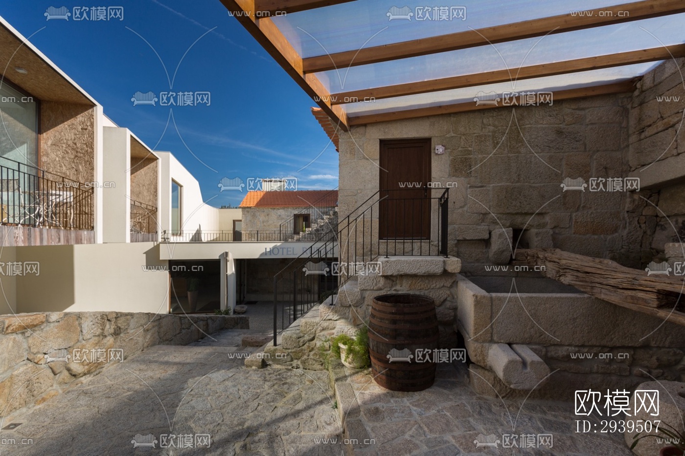 现代酒店民宿效果图下载（渲染图7）