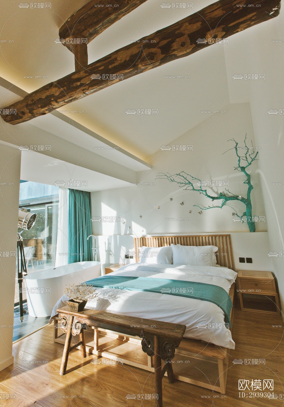 新中式酒店民宿效果图下载（渲染图7）