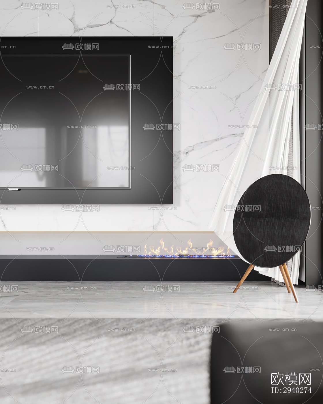 现代平层效果图下载（渲染图4）