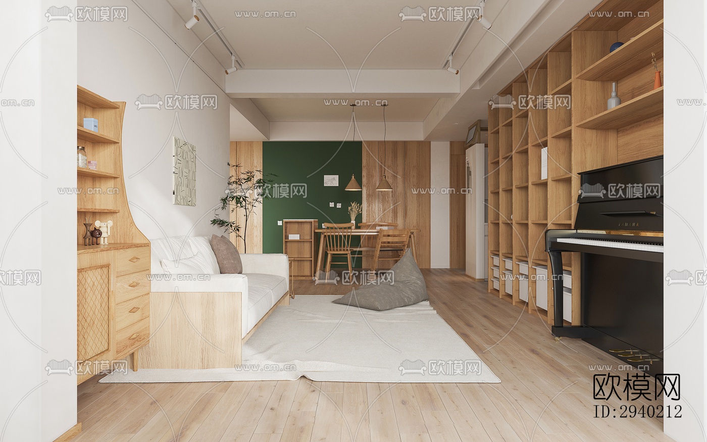 日式平层效果图下载（渲染图7）