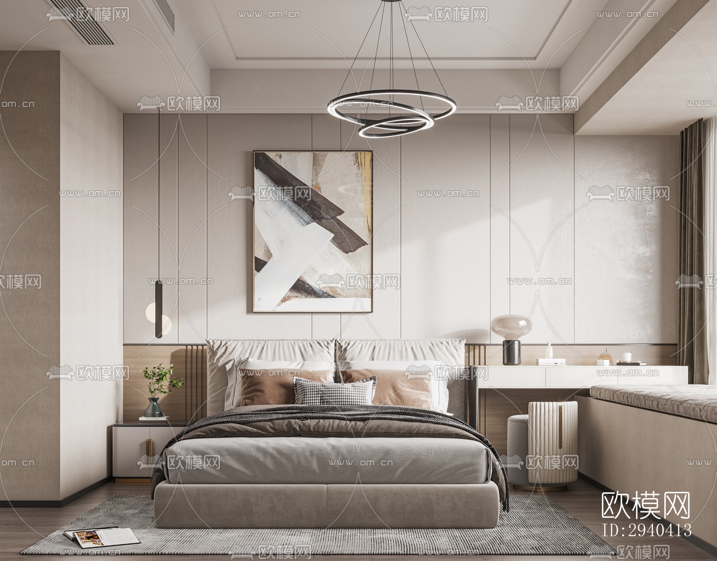 现代平层效果图下载（渲染图8）